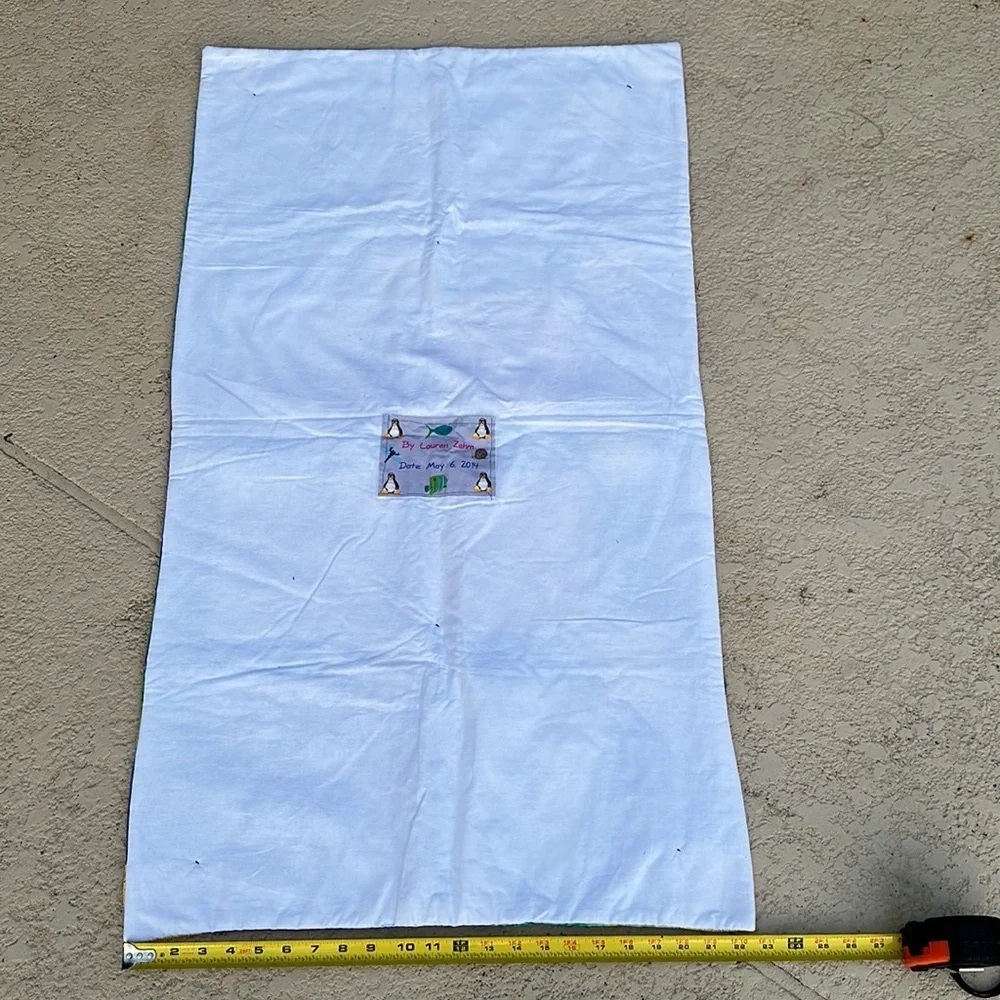 Handmade colorful quilt. 41 x 22.5”